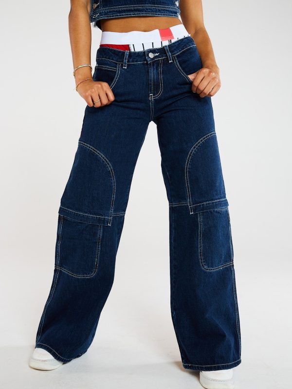 Fast Big Pocket Wide Leg Jeans - Pants - Uniqistic.com