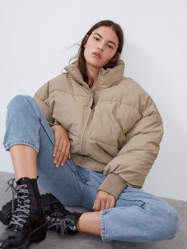 Autumn Winter Urban Casual Loose Cotton Padded Coat in Coats & Jackets