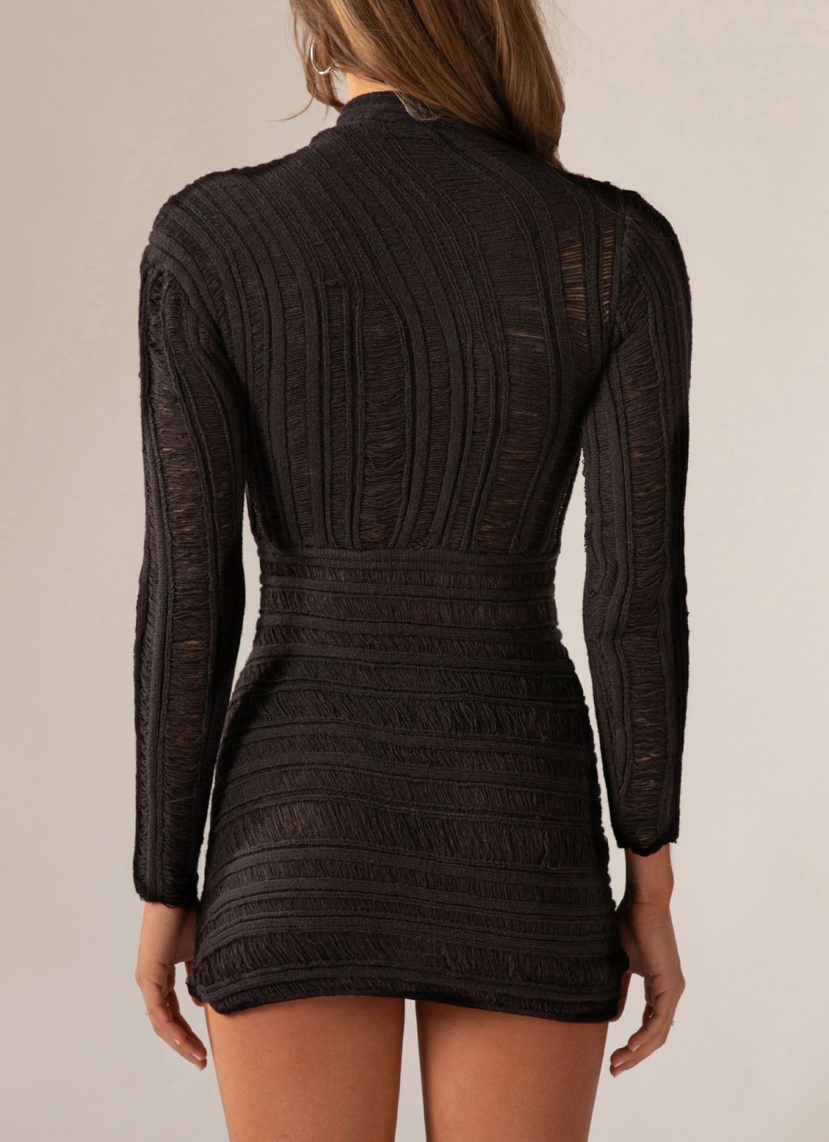 Long Sleeve Hollow Out Cutout  Dress - Dresses - Uniqistic.com