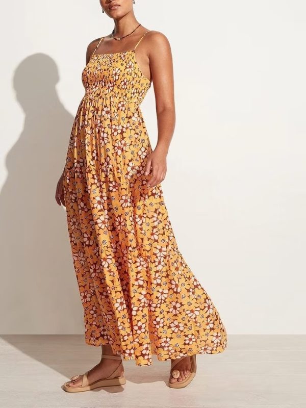 Sexy Slit  Cami Maxi High Elegant Printed Dress - Dresses - Uniqistic.com