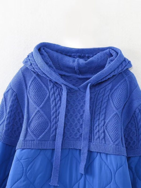 Autumn Winter Patchwork Knitting Hoodie Cotton Coat - Coats & Jackets - Uniqistic.com