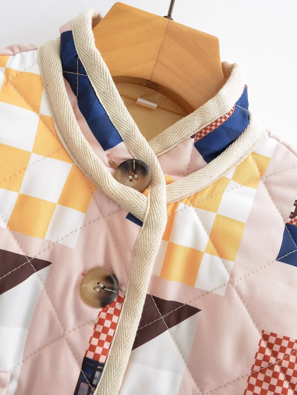 Autumn Winter Printing Cotton Padded Artistic Retro Loose Single Breasted Jacket - Coats & Jackets - Uniqistic.com