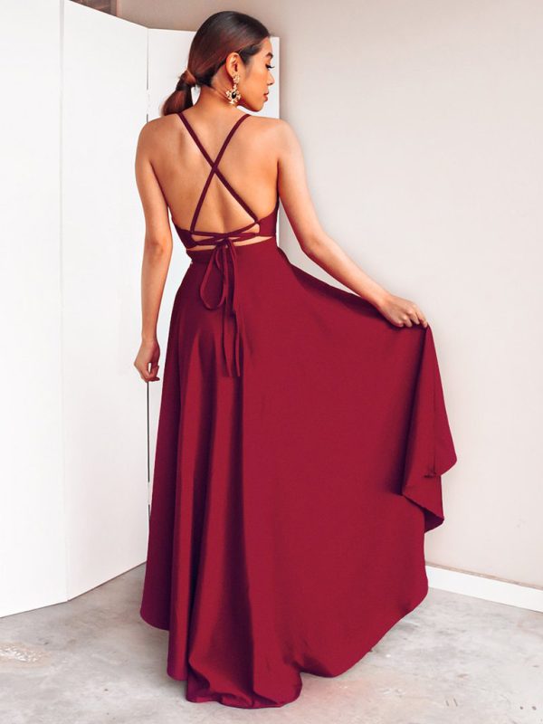 Sexy V neck Strap Maxi Dress - Dresses - Uniqistic.com
