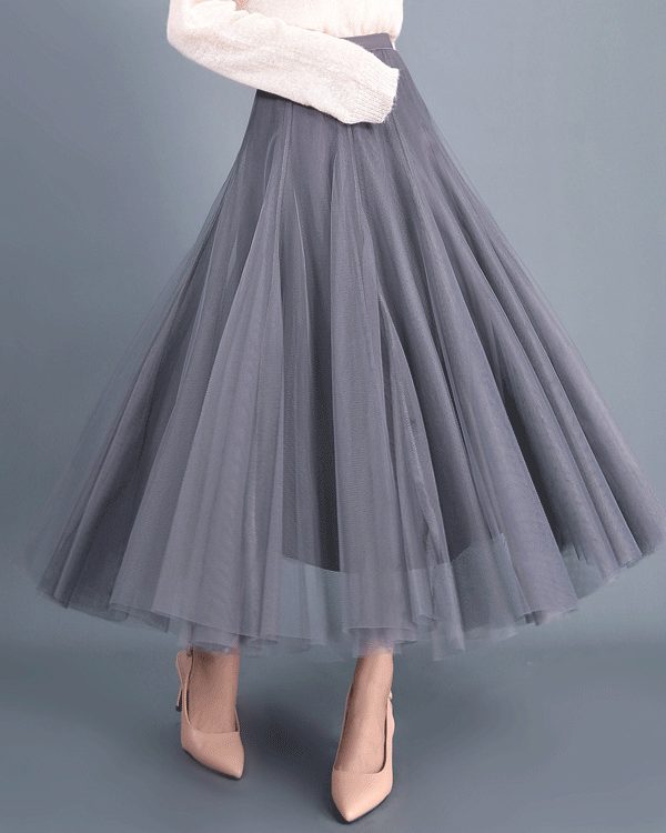 Swing Puffy Ankle Length Skirt in Skirts