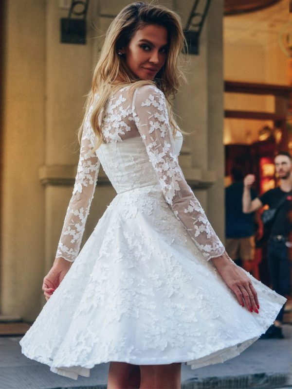 Long Sleeve Slim Wedding Dress - Wedding dresses - Uniqistic.com