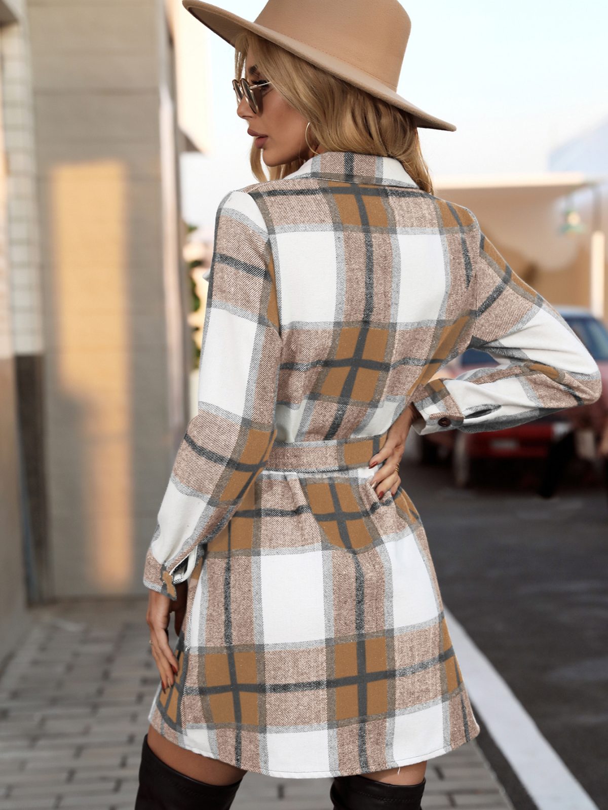 Spring Autumn Elegant Striped Plaid  Fashionable Long-Sleeved Coat - Coats & Jackets - Uniqistic.com
