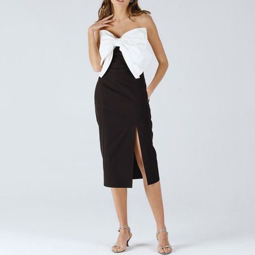 Sexy French Office Maxi High Slit Bow Dress - Dresses - Uniqistic.com
