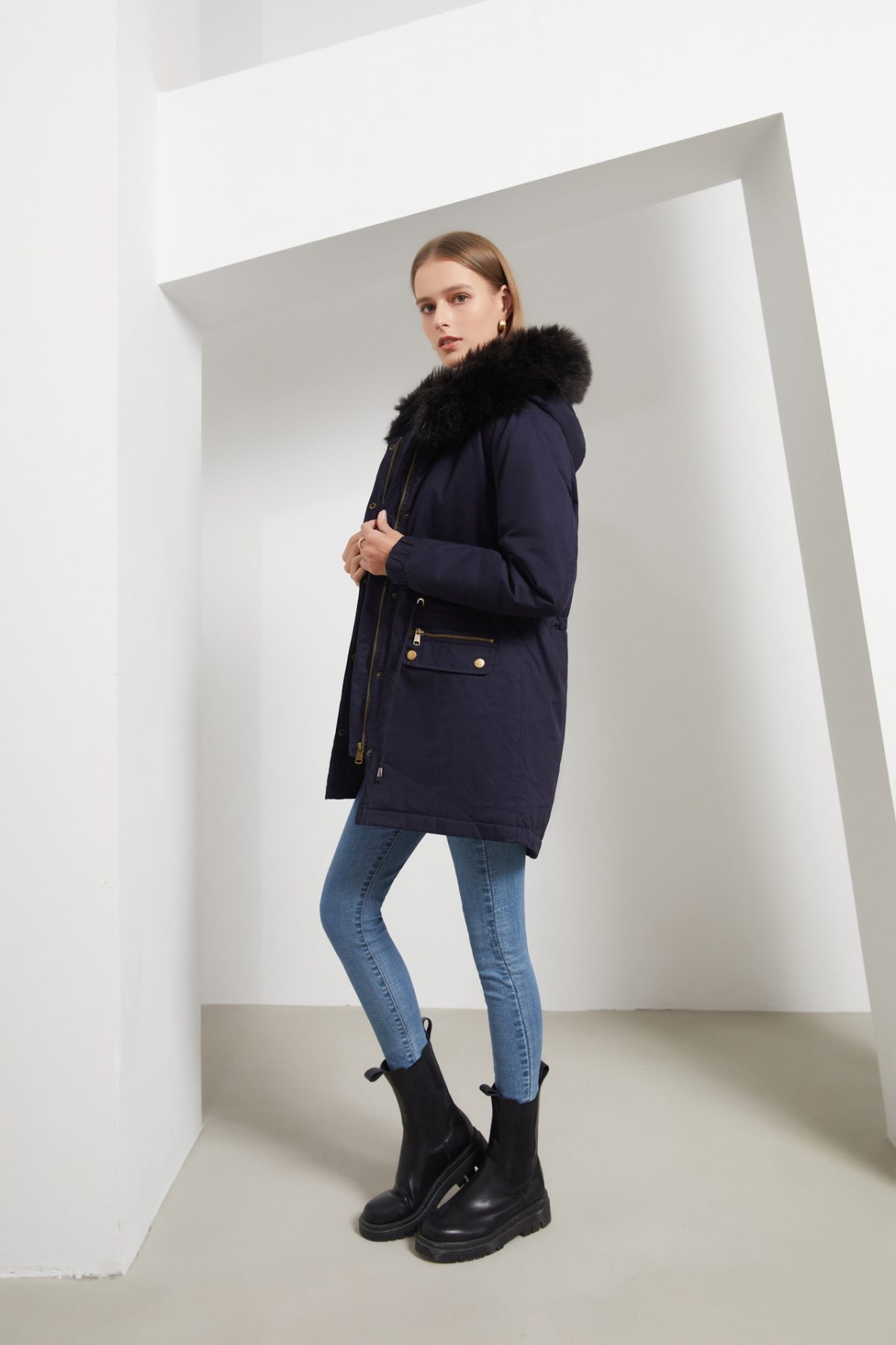 Autumn Winter Fleece Lined with Fur Collar Hooded Warm Coat Plus Size - Coats & Jackets - Uniqistic.com