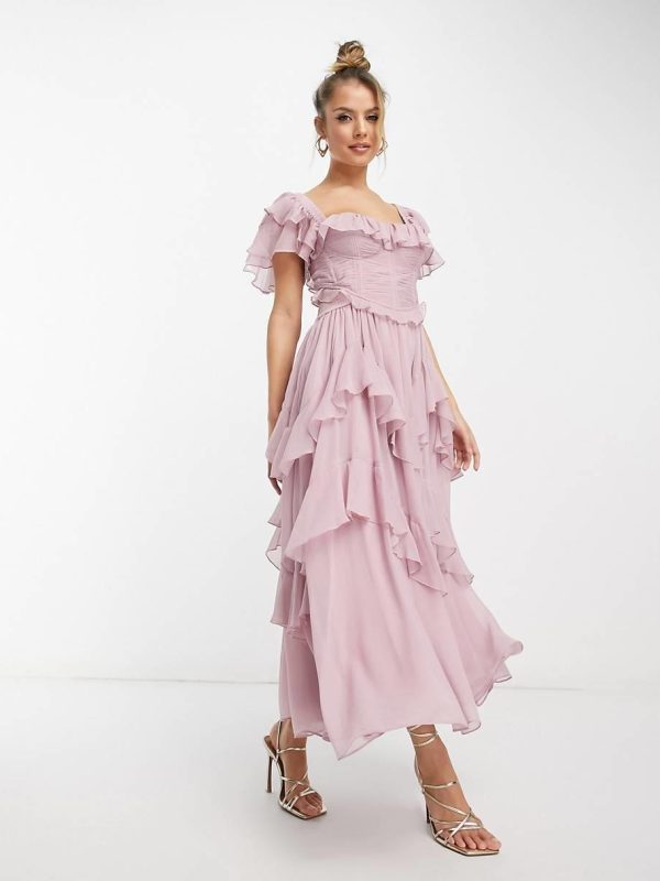 Summer Tiered Elastic Waist French Ruffled Dress - Dresses - Uniqistic.com