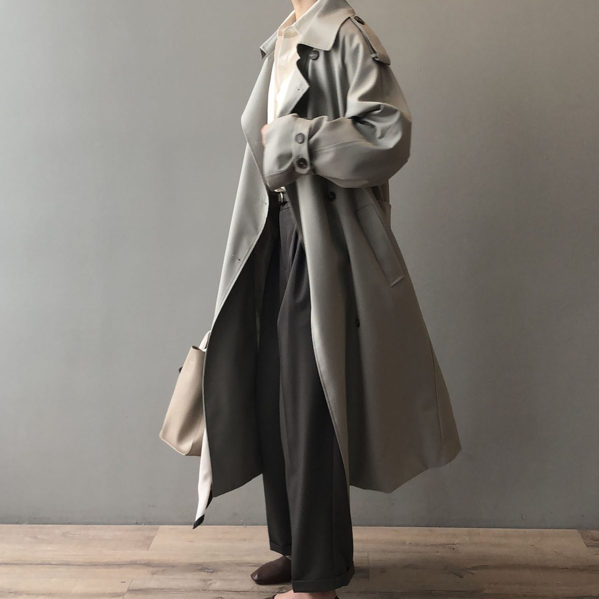 Korean Elegant Loose Waist Tight Slimming Casual Coat in Coats & Jackets