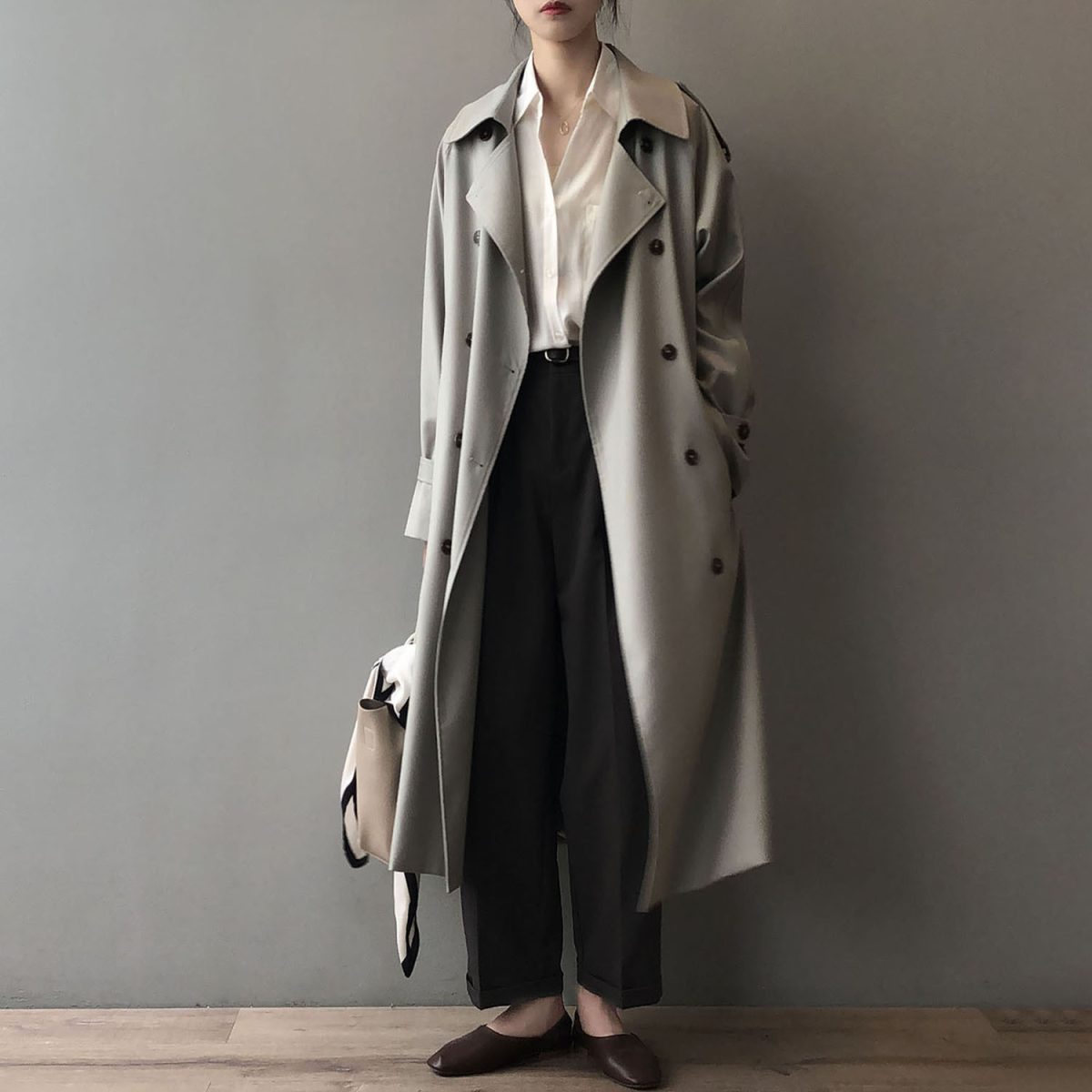 Korean Elegant Loose Waist Tight Slimming Casual Coat in Coats & Jackets