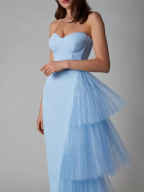 Formal Mesh Slim Fit Slit Dress - Cocktail Dresses - Uniqistic.com