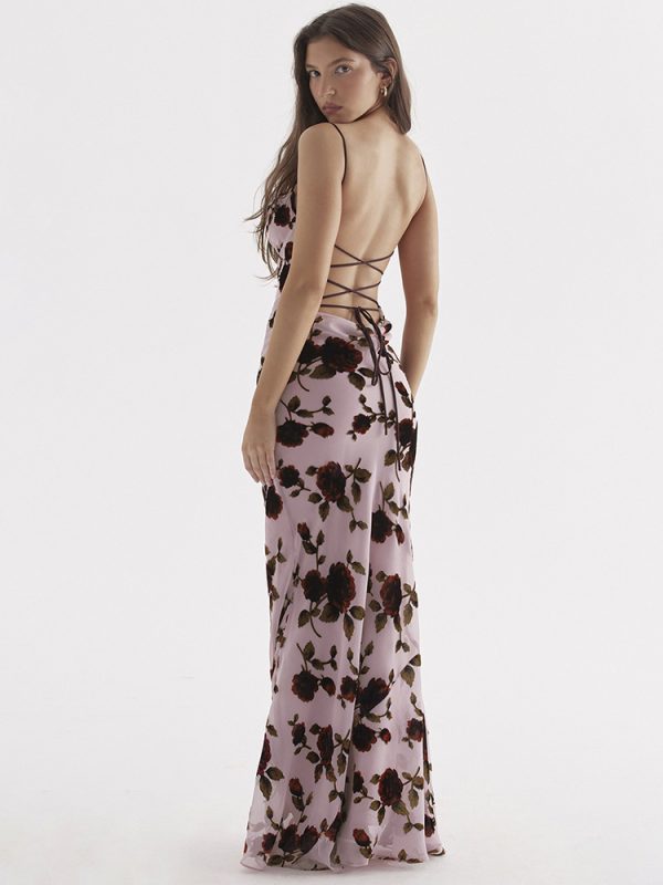 Sexy Mesh Floral Print Slip Dress - Dresses - Uniqistic.com