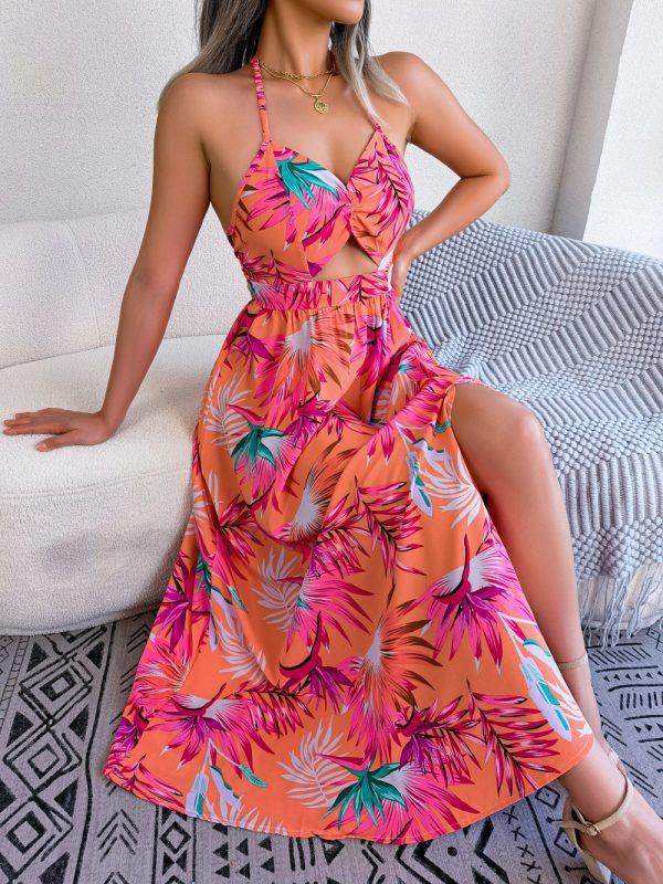 Spring Summer Sleeveless Cutout Sling Maxi Dress - Dresses - Uniqistic.com
