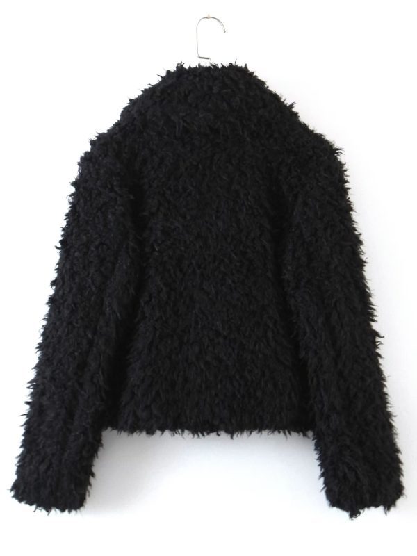 Retro Loose Idle Collared Long Sleeve Fur Jacket Coat - Coats & Jackets - Uniqistic.com