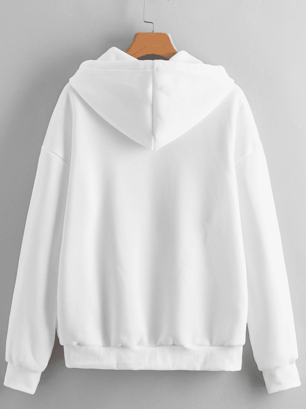Autumn Winter Fleece Lined Solid Color Long Sleeved Zipper Urban Casual Comfortable Loose Hoodies in Hoodies & Sweatshirts