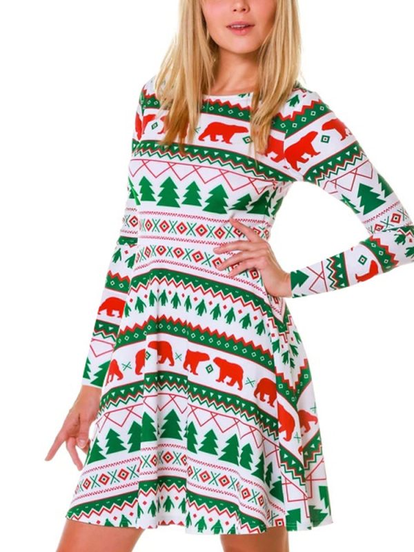 Christmas Printed Long Sleeved Dress - Dresses - Uniqistic.com