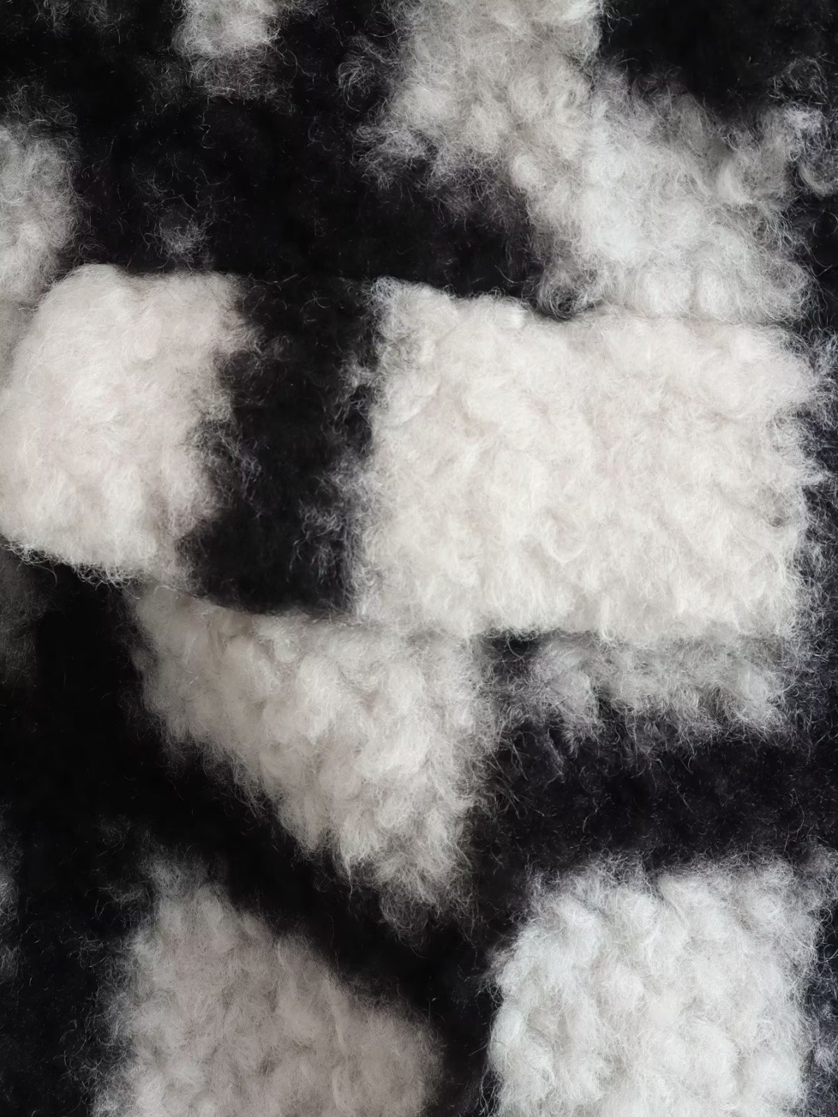 Winter Fashionable Black White Plaid Retro Slim Back Slit Lamb Woolen Coat - Coats & Jackets - Uniqistic.com