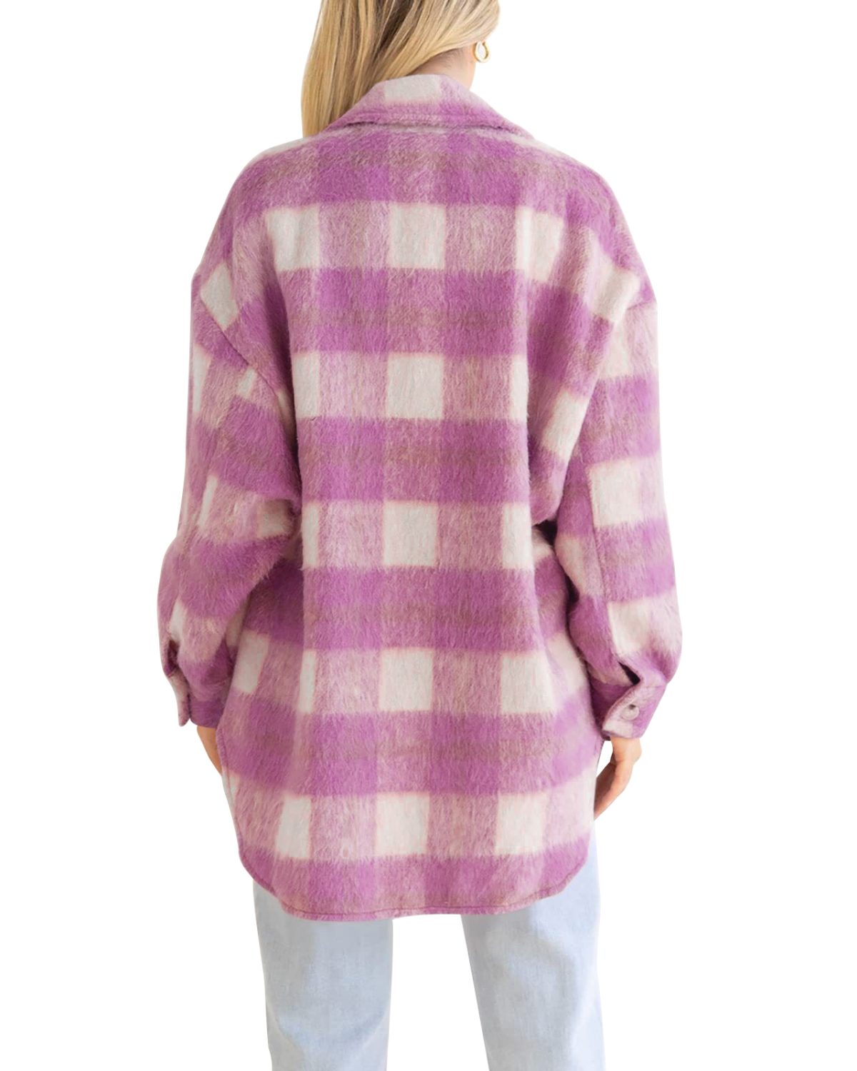 Plaid Large Pocket Coarse Wool Coat - Coats & Jackets - Uniqistic.com