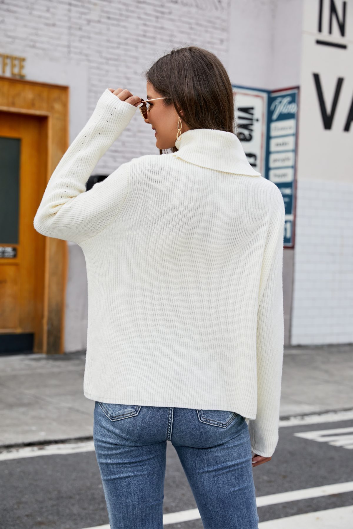Solid Color Long Sleeve Pullover Knitting Bottoming Loose Turtleneck Sweater - Sweaters - Uniqistic.com