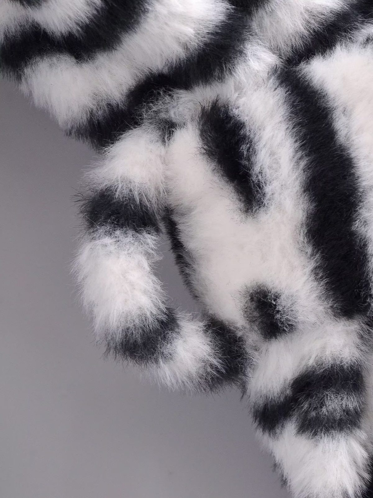 Elegant Graceful Faux Rabbit Fur Striped Coat - Coats & Jackets - Uniqistic.com