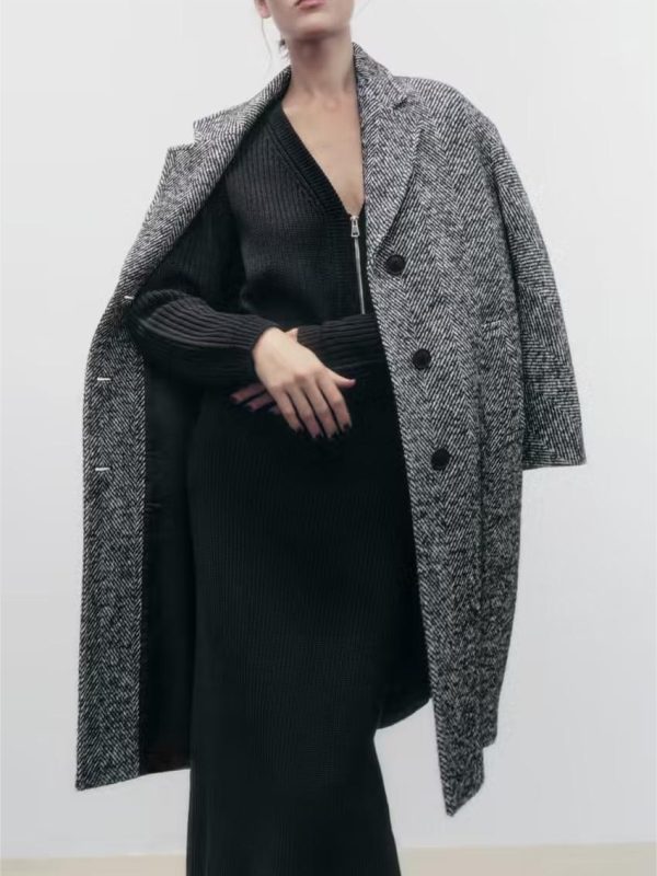 Solid Color Lengthened Woolen Coat - Coats & Jackets - Uniqistic.com