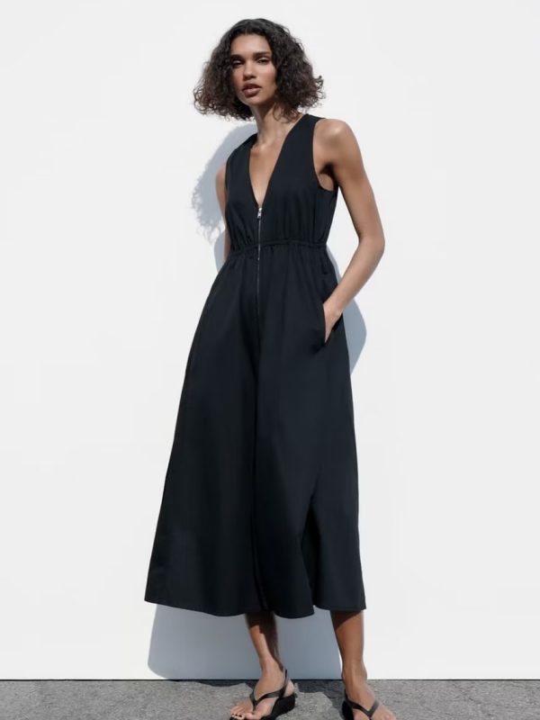 Hepburn Black Waist Slimming Maxi Dress - Dresses - Uniqistic.com