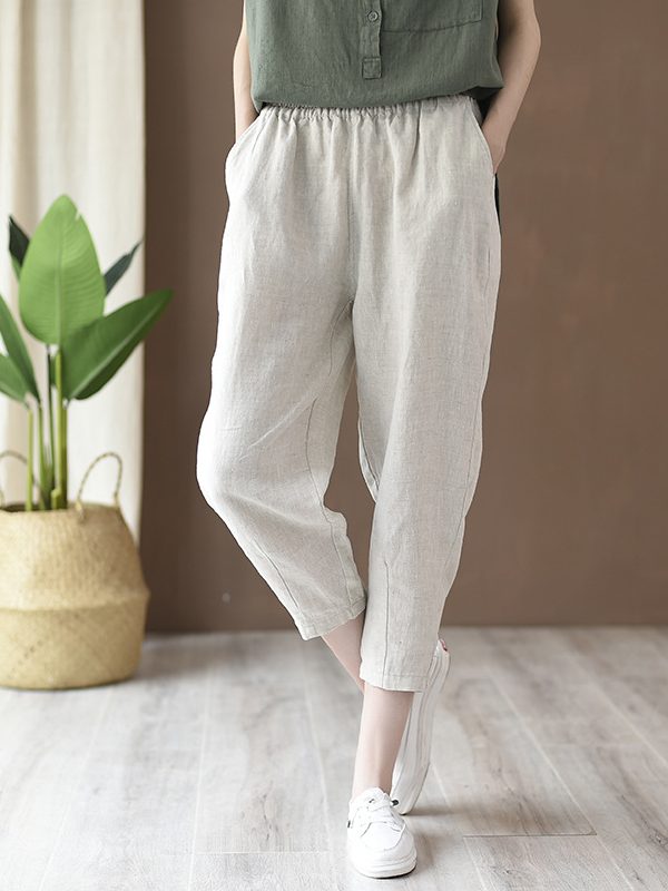 Artistic Cotton Linen Casual Pants - Pants - Uniqistic.com