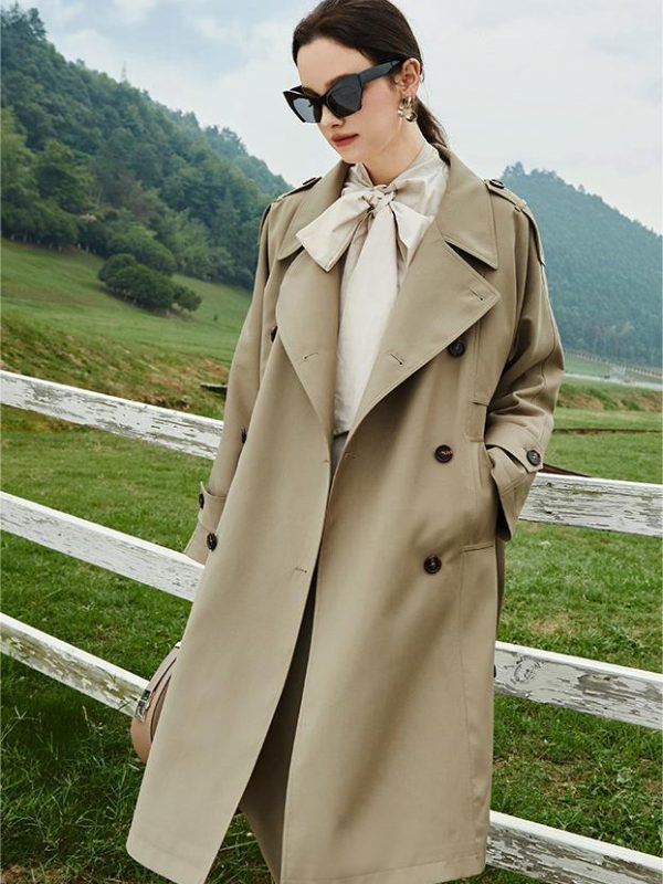 Element Autumn British Retro Double Breasted over the Knee Lengthened Trench Coat - Coats & Jackets - Uniqistic.com