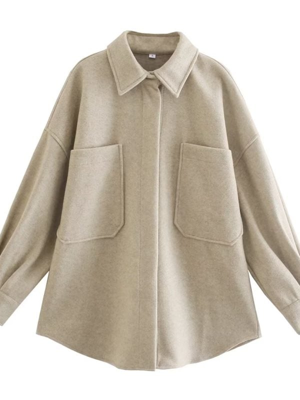 Casual Polo Collar Solid Color Simple Jacket - Coats & Jackets - Uniqistic.com