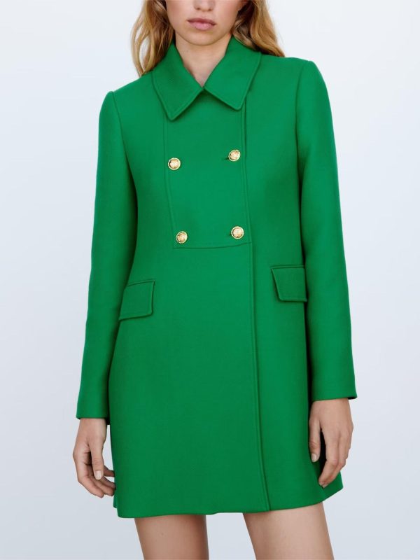 French Double Row Ornament Collared Slim Coat - Coats & Jackets - Uniqistic.com
