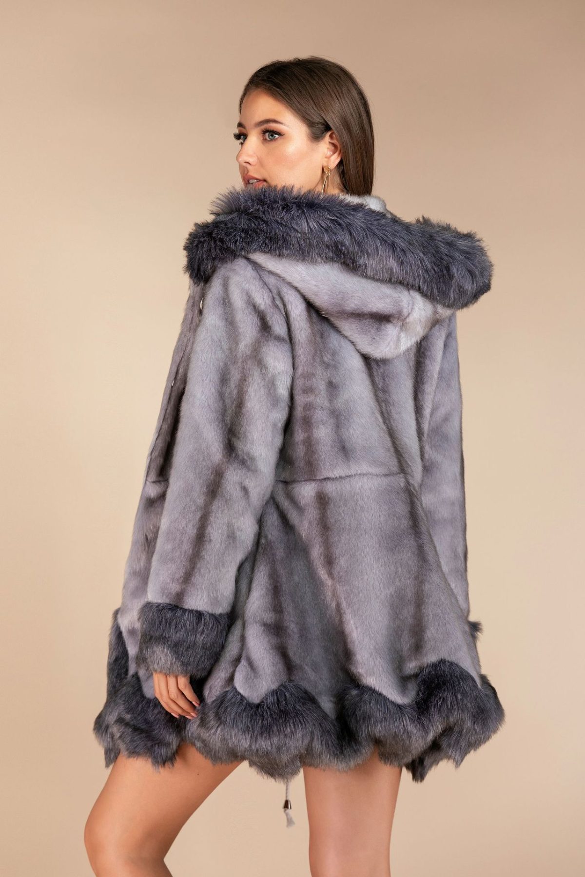 Autumn Winter Faux Fur Mid Length Mink Fur Coat in Coats & Jackets