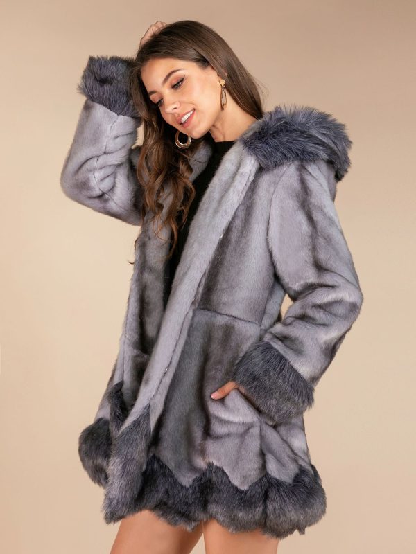 Autumn Winter Faux Fur Mid Length Mink Fur Coat in Coats & Jackets