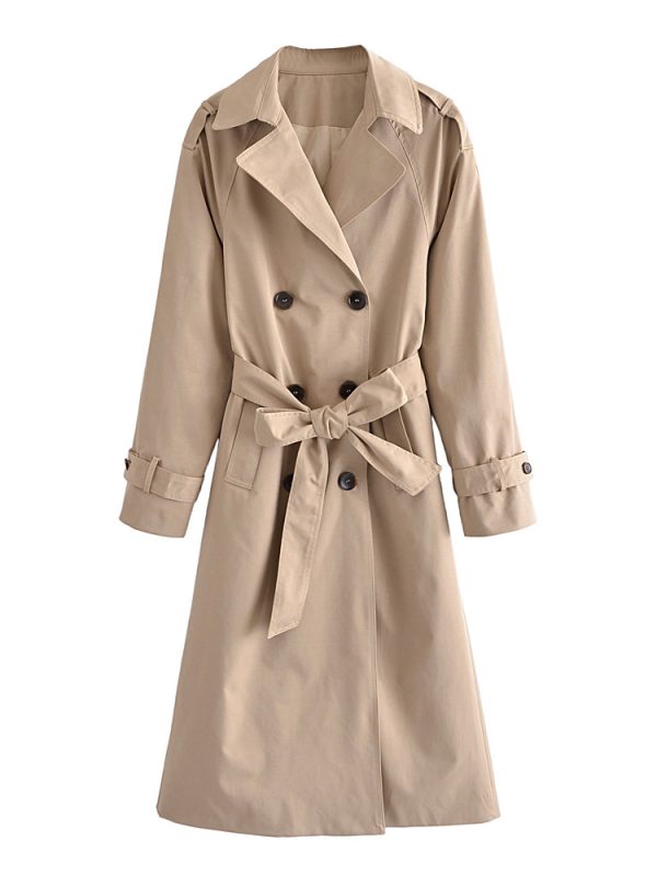 Fall Classic Double-Breasted Large Collared Slimming Extended Trench Coat - Coats & Jackets - Uniqistic.com