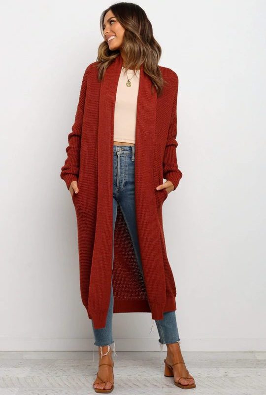 Autumn Winter round Neck Knitted Cardigan in Coats & Jackets