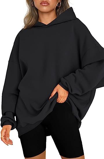 Hooded Pullover Oversized Loose Casual Brushed Sweatshirt in Hoodies & Sweatshirts