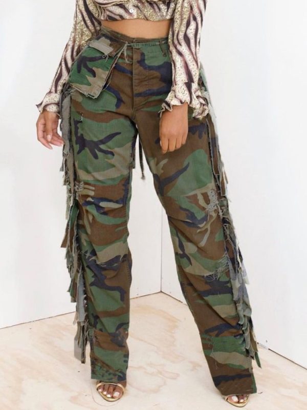 Camouflage Personality Tassel Pocket Casual Pants - Pants - Uniqistic.com