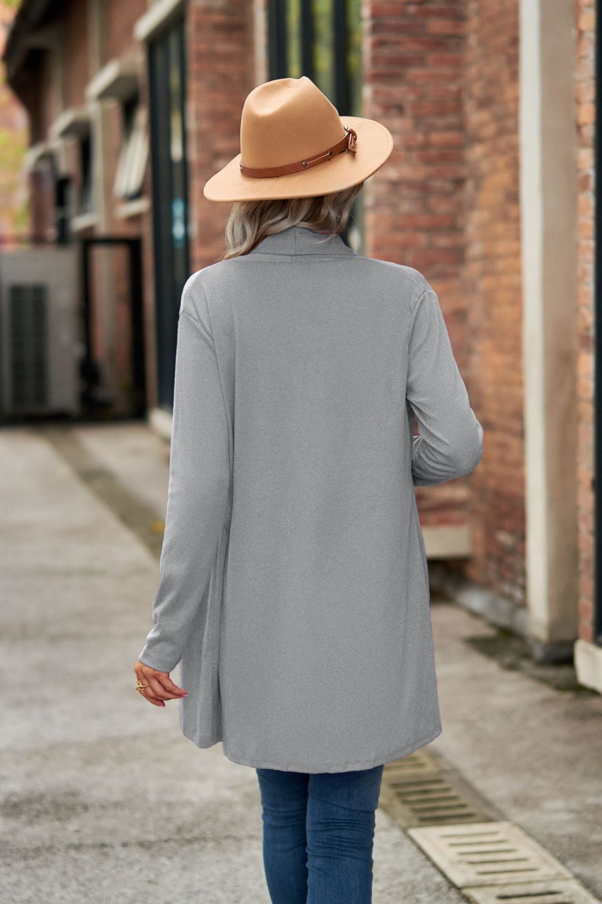 Long Sleeve Solid Color Loose Cardigan Coat in Coats & Jackets