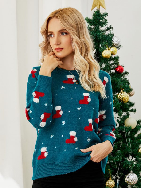 Christmas Hat Sweet round Neck Knitwear Cartoon Christmas Sweater - Sweaters - Uniqistic.com