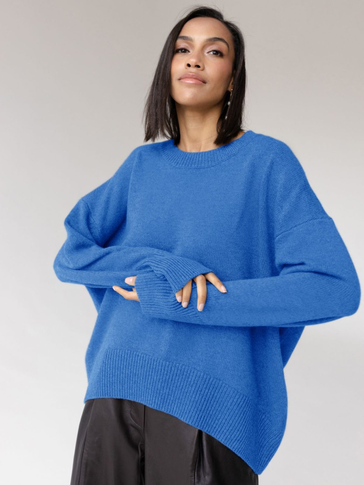 Autumn Winter Knitwear Crew Neck Loose Solid Color Popular Sweater - Sweaters - Uniqistic.com