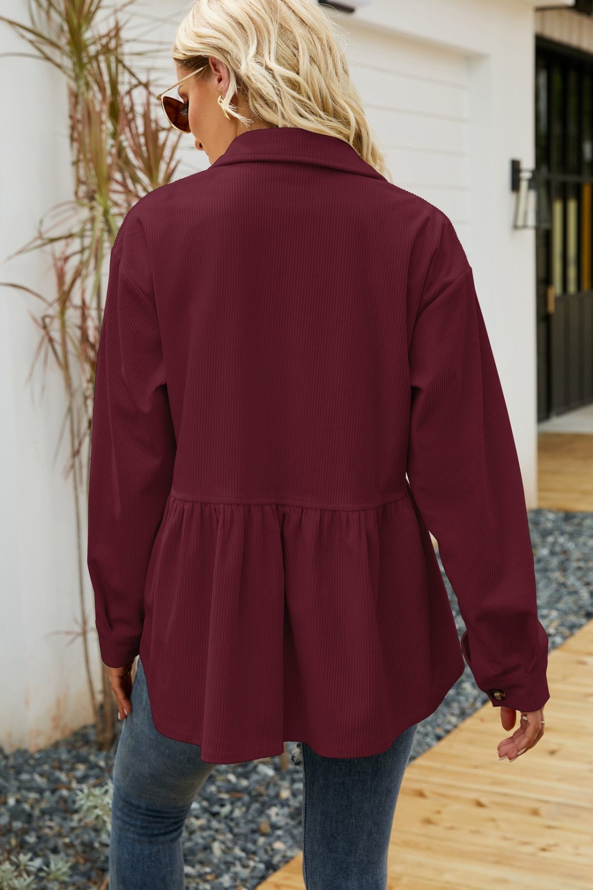 Casual Loose Pleated Corduroy Shirt - Coats & Jackets - Uniqistic.com