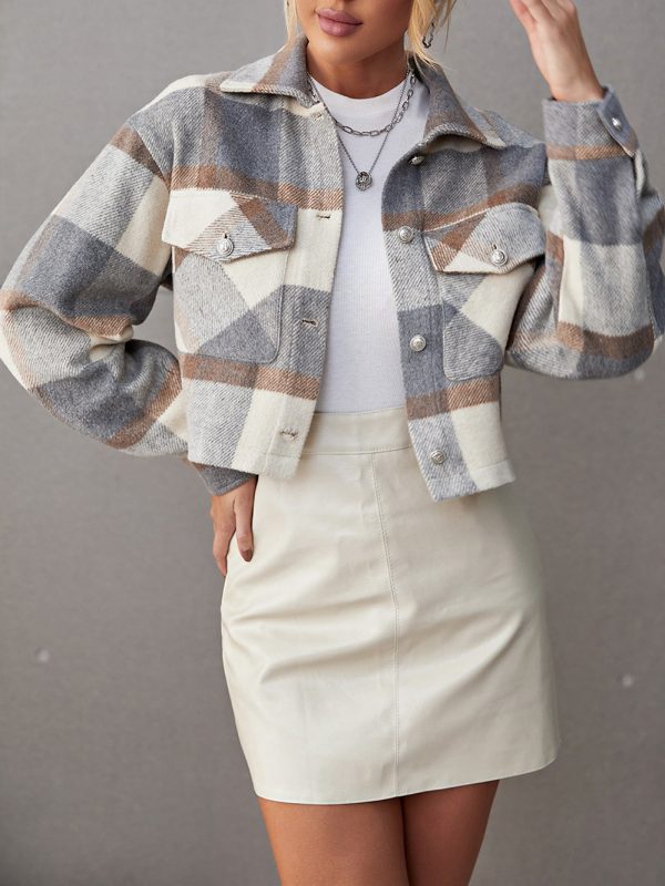Fall Winter Lapels Single Breasted Shacket - Coats & Jackets - Uniqistic.com