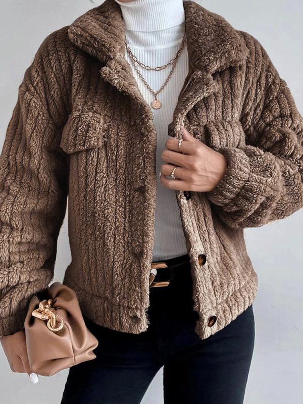Winter Faux Pocket Warm Single Breasted Woolen Coat - Coats & Jackets - Uniqistic.com