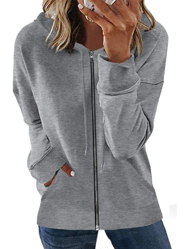 Zipper Casual Solid Color Hoodies - Hoodies & Sweatshirts - Uniqistic.com