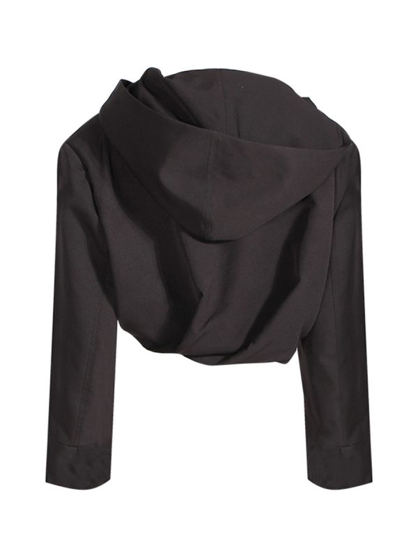 Fashionable Sexy Asymmetric Fold Zipper Loose Crop Sweatshirt - Hoodies & Sweatshirts - Uniqistic.com