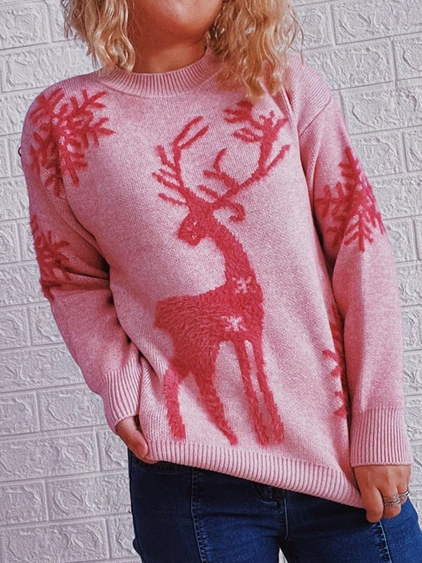 Autumn Winter round Neck Long-Sleeved Christmas Sweater - Sweaters - Uniqistic.com