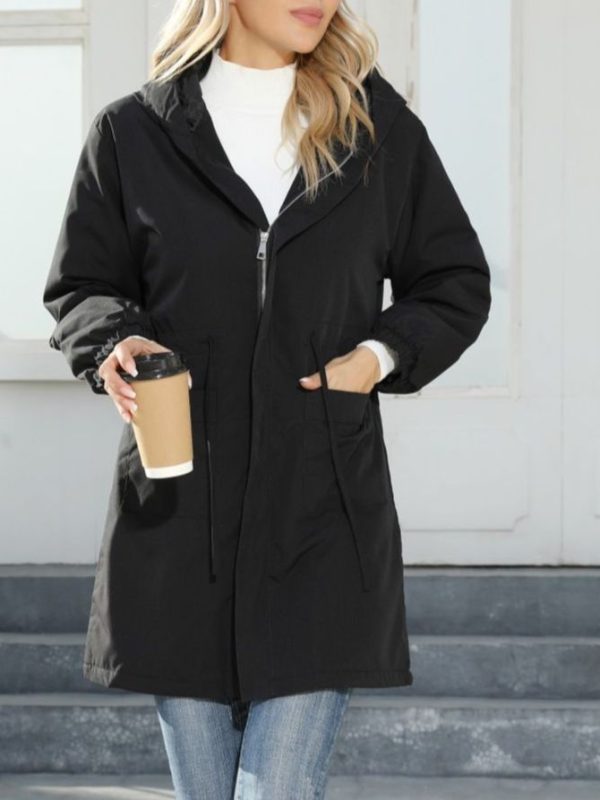 Hooded Fleece Mid Length Coat - Coats & Jackets - Uniqistic.com