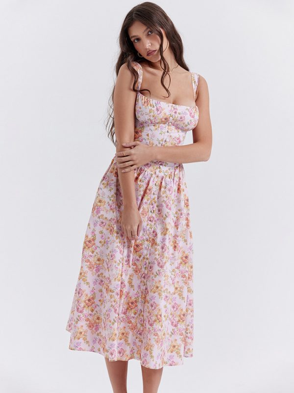 Slim Fit Backless Sweet Spicy Wind Maxi Dress - Dresses - Uniqistic.com