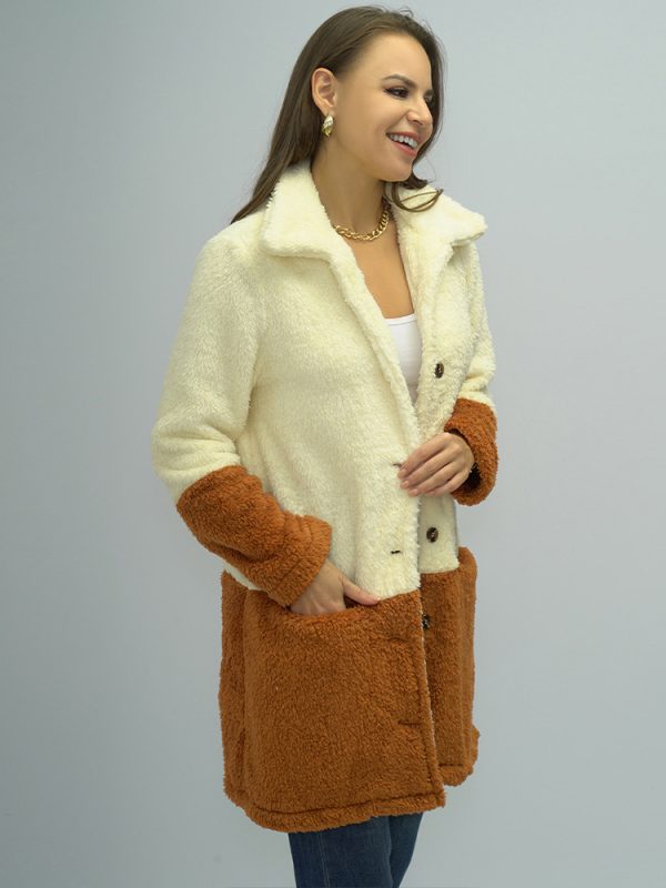 Winter Collared Stitching Double-Sided Fluffy Coat - Coats & Jackets - Uniqistic.com