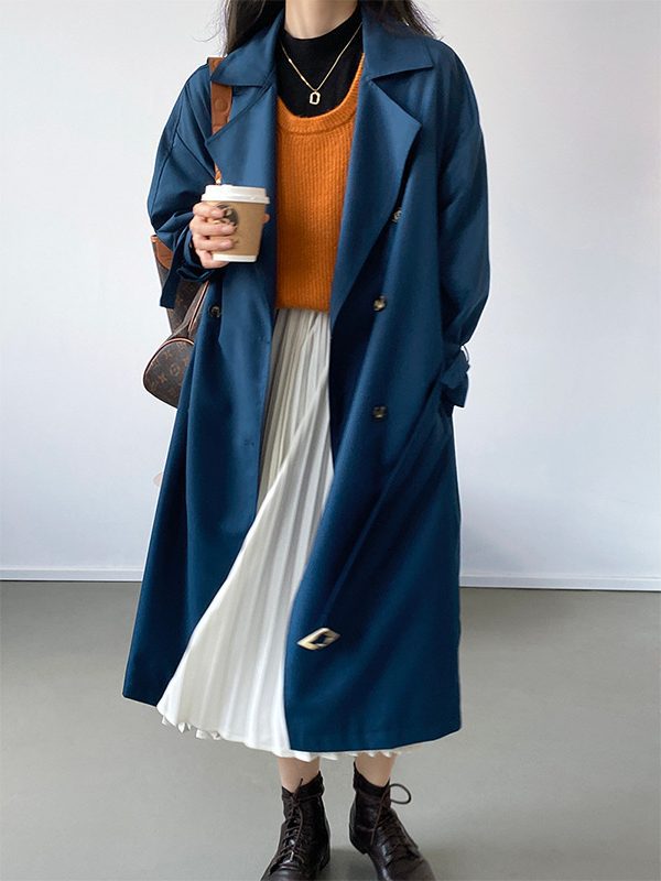 Draping Windbreaker Autumn Loose Mid-Length Overknee Coat - Coats & Jackets - Uniqistic.com